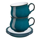 Denby Greenwich 4 Piece Tea/Coffee Cup and Saucer Set