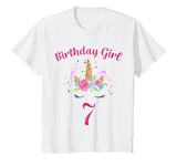 Youth 7th Birthday Girl Unicorn Outfit 7th Birthday T-Shirt