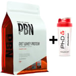 PBN Whey Protein Powder Shake Strawberry 1KG + PhD Shaker