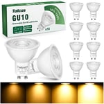 Tailcas GU10 LED Bulbs, Dimmable Warm White 3000K Light Bulb, 50W Halogen Spotlight Replacement, 7W GU10 Energy Saving Lamps 500LM, 38° Beam Angle No Flickering Lighting 220-240V, Pack of 10