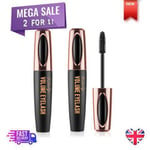 ⭐ 2 x Mascara 4D Eyelash Waterproof Silk Fibre Extension Lasting Lashes Long ✅🔥