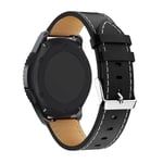 Samsung Galaxy Watch4 Classic 46mm/42mm/Galaxy Watch4 44mm/40mm - Klassiskt läderband 20mm - Svart