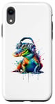 Coque pour iPhone XR Splash Art Headphones Alligator Lover Alligators Gator