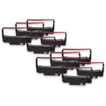 10x Rubans encreurs impr. matricielle compatible avec Epson TM-U210D, TM-U220A, TM-U220B, TM-U220D Remplace ERC-38 b/r, ERC-30, ERC-34 - Vhbw