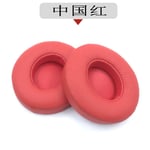 Earpads Coussinets de Rechange Coussinets d'oreille Oreillette de Remplacement Coussins en Mousse pour Casque Beats SOLO3 Wireless SOLO2 Bluetooth Edition Chine Rouge,