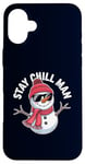 Coque pour iPhone 16 Plus Stay Chill, Man Cool Winter Snowman, Noël