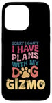 Coque pour iPhone 15 Pro Max Nom de chien Gizmo Cadeau personnalisé Busy With My Dog Gizmo