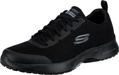 Skechers Homme AIR Dynamight WINLY Baskets, Bleu (Black Knit/Synthetic/Black Trim BBK), 45.5 EU