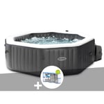 Spa gonflable Intex PureSpa Carbone octogonal Bulles et Jets 4 places - INTEX - Noir