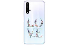 Coque4phone Coque et étui téléphone mobile honor 20 pro love coquelicot fleur pastel violet rose vintage retro