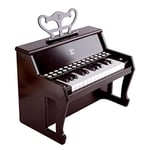 Hape Piano Droit Électronique Noir avec Apprentissage Interactif - Piano en Bois 25 Touches Lumineuses, Pupitre en Bois Inclus, Jouet Enfant 3 Ans - Instrument de Musique, Jouet Éducatif Fille Garçon