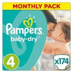 Pampers Baby Dry Nappies Monthly Saving Pack, Size 4