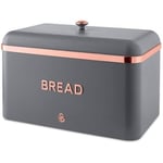 Swan SWKA1018RGN - Carlton Bread Bin Grey & Rose Gold