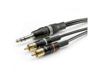 Sommer Cable Hbp-6Sc2-0600 Jack / Phono Audio Tilslutningskabel [2X Cinch-Stik - 1X Jackstik 6.3 Mm (Stereo)] 6.00 M Sort