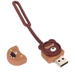 Sarjakuva USB-muistitikku Brown Bear Standard USB2.0 Plug and Play High Speed Memory Thumb Stick -muistitikku varmuuskopiointimatkatoimistoon 128 Gt