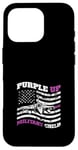 Coque pour iPhone 16 Pro Purple Up Drapeau militaire pour enfant