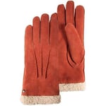 Gants Isotoner  Gants Femme cuir velours fourrés Mandarine