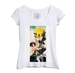 T-Shirt Femme Col Echancré Minato Namikaze Quatrieme Hokage Konoha Manga Naruto Ninja