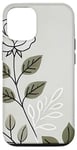 Coque pour iPhone 12/12 Pro Rose florale botanique, style minimaliste, roses d'amour