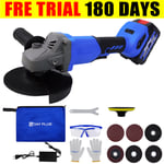 21V Cordless Angle Grinder Cutting Battery Charger & Disc Kit Power Tool Sander