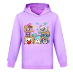 Pojkar Flickor Pullover 3d Print LANKYBOX Sweatshirt Hoodie lila purple 130 cm