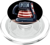 Funny coffee maker in American style PopSockets PopGrip for MagSafe