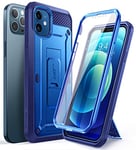 SUPCASE Coque iPhone 12 / iPhone 12 Pro 5G (2020) 6,1 Pouces, Coque Antichoc Intégrale Protection Robuste [Unicorn Beetle Pro] avec Protecteur d'écran Intégré, Béquille, Clip Ceinture (Cobalt)