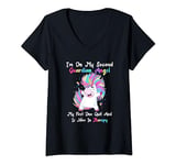 Womens I'm On My Second Guardian Angel My First One Quit V-Neck T-Shirt