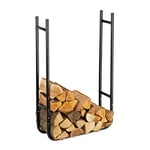 Relaxdays Étagère à Bois de cheminée Fine en métal pour intérieur et extérieur Noir 90 x 60 x 20 cm
