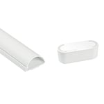 D-Line 1D5025W Maxi Trunking, Decorative TV Cable Tidy, Electrical Wire Cover & Cable Tidy Box, Hide & Conceal Extension Blocks - 325mm (L) x 125mm (W) 115mm (H) - Small, White