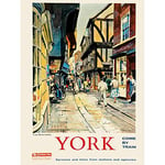 Wee Blue Coo Travel Tourism York England UK Rail Shambles Medieval Butcher Street Art Print Poster Wall Decor 12X16 Inch