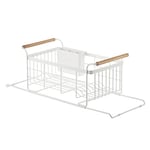 YAMAZAKI Home Égouttoir à Vaisselle Extensible au-Dessus de l'évier - Support de séchage de Cuisine en Acier au Carbone - Blanc - Taille Unique