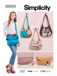 Simplicity Slouch Bag, Organiser Insert and Cosmetic Case Sewing Pattern, S9563OS