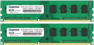 DDR3L-1600 UDIMM Kit 16Go (2x8Go) 2Rx8 PC3L-12800U 8Go PC3-12800 240 Broches Non ECC Non Tamponné 1.35V CL11 Double Rangée Mémoire De Bureau Ram