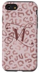 iPhone SE (2020) / 7 / 8 Letter M Initial Leopard Rose Pink Cheetah Monogram Case