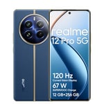 realme Smartphone 12 Pro 5G 12 + 256GB, Appareil Photo Portrait avec téléobjectif, Sony IMX882 OIS, Chipset Snapdragon® 6 Gen 1 5G, Écran à Vision incurvée de 120 Hz, Submarine Blue