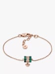 Emporio Armani Logo Malachite Charm Bracelet, Rose Gold