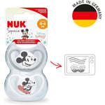 NUK Space Baby Dummy 0-6 Month Soothers Mickey Mouse BPA-Free Silicone 2 Count