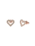 Ted Baker Amorina Crystal Halo Heart Stud Earrings For Women (Rose Gold/Crystal)