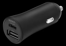 DELTACO Billader USB-A / USB-C PD 32W - Sort