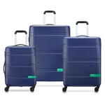 Delsey Paris x United Colors of Benetton Now Hardside Set de valises à 4 roulettes 3 pcs. avec soufflet extensible navy (TAS031442)