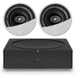 Sonos Wireless Amplifier with 2 x KEF Ci200CR High Quality Ceiling Speakers