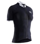 X-Bionic Invent 4.0 T-Shirt Maillot de Compression de Cyclism Zippé Manches Courtes Femme, Opal Black/Arctic White, FR : L (Taille Fabricant : L)