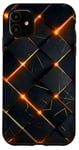 Coque pour iPhone 11 noir feu abstrait cool