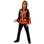 Bristol Novelty 1000766M000 Forum Costume de diable de feu avec haut à capuche et masque, multicolore, pour enfant, garçon, 9-10 ans Halloween