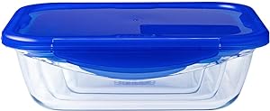 Pyrex Cook & Go Rectangular Container With Lid Small Storage  Heating Blue