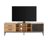 Meuble TV CUTWOOD 160 cm imitation chêne noir