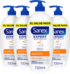 Sanex BiomeProtect Sensitive Shower Cream 4 x 720ml (4 pack) | Gentle cleansing