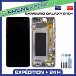 ECRAN OLED VITRE SUR CHASSIS POUR SAMSUNG GALAXY S10 PLUS NOIR G975F + OUTILS