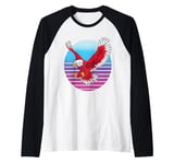 Eagle flight wings retro gradient Bird powerful nature hawk Raglan Baseball Tee